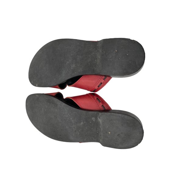 Sebago Women's Red Leather Slide Sandals Size 9.5N - Picture 6 of 7